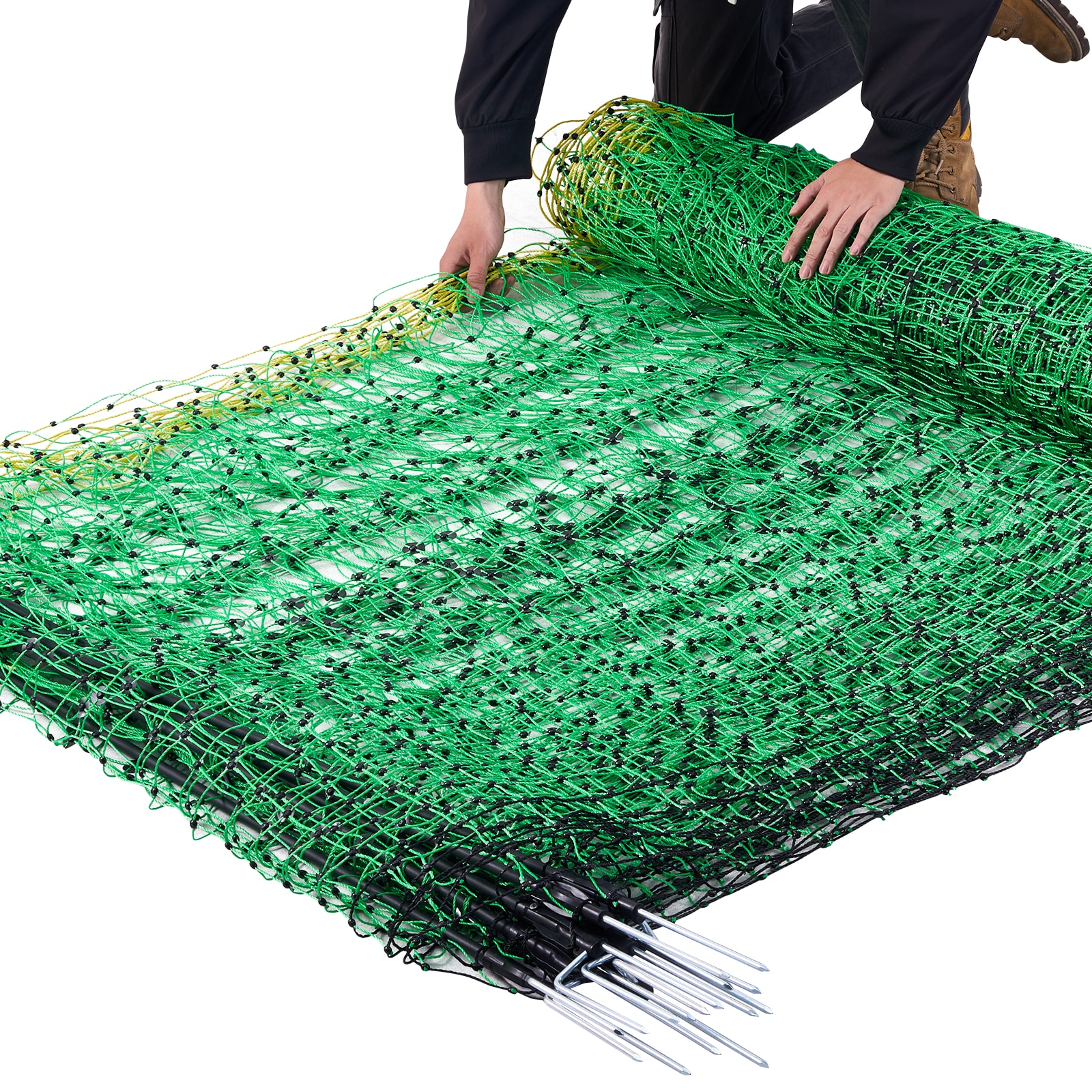Electric Fence Netting, 50" H X 164' L, Livestock Net Fencing With Posts & Stakes, Portable Mesh Nets For Goats, Sheep, Deer, Hogs, Dogs, Electric Fencing For Backyards, Gardens, Farms, Ranches_maomaolike.com